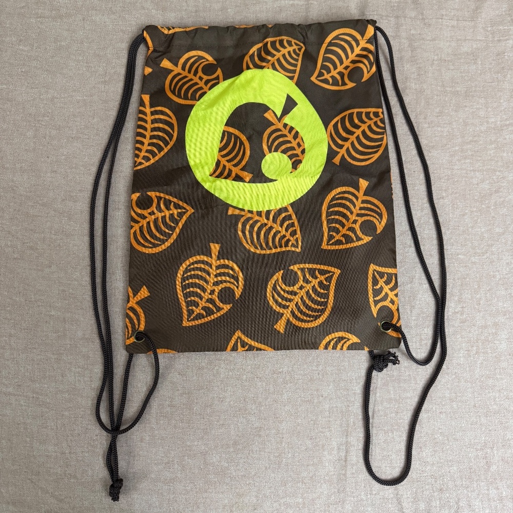 Animal Crossing New Horizons Drawstring Bag Backpack Nintendo CultureFly Leaves
